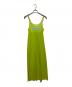 GANNI（ガニー）の古着「Mesh Cover Up Slip Dress」｜ライムイエロー