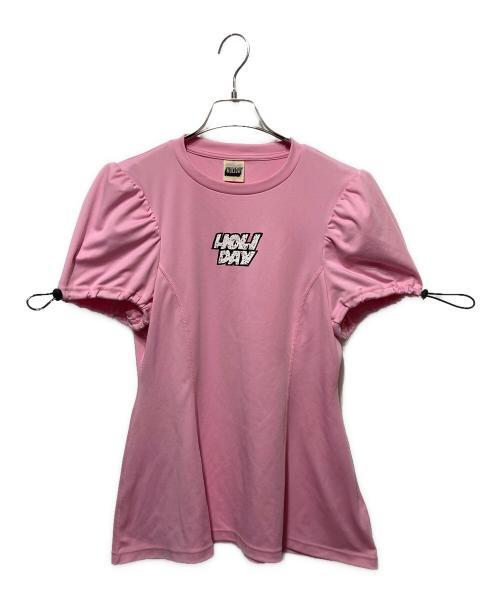 holiday（ホリデー）holiday (ホリデー) FAST DRY JERSEY BALLOON SLEEVE BLOUSE ピンク サイズ:1の古着・服飾アイテム