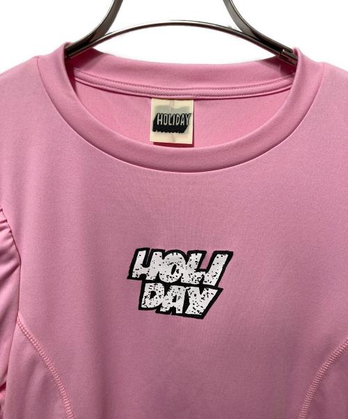 holiday（ホリデー）holiday (ホリデー) FAST DRY JERSEY BALLOON SLEEVE BLOUSE ピンク サイズ:1の古着・服飾アイテム