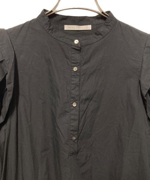 MARILYN MOON（マリリンムーン）MARILYN MOON (マリリンムーン) コットンボリュームスリーブシャツワンピース ブラック サイズ:FREEの古着・服飾アイテム