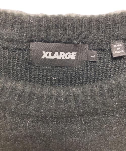 X-LARGE（エクストララージ）X-LARGE (エクストララージ) OLD ENGLISH MOHAIR CREWNECK KNIT ブラック サイズ:Lの古着・服飾アイテム