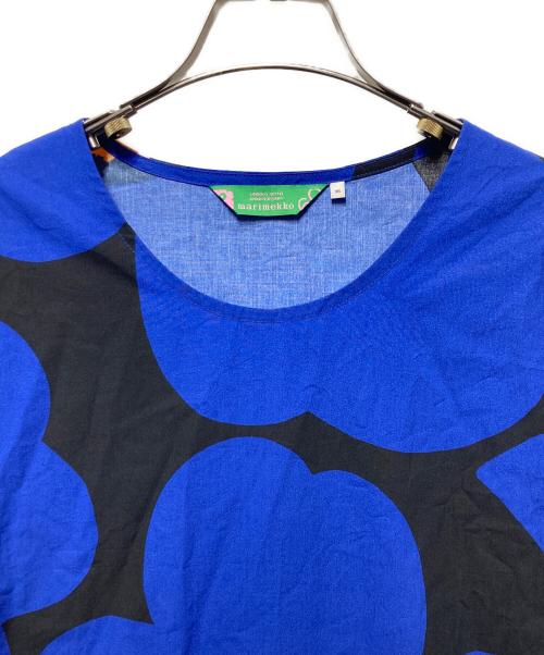 marimekko（マリメッコ）marimekko (マリメッコ) KEMUT UNIKKOワンピース ブルー×オレンジ サイズ:36の古着・服飾アイテム