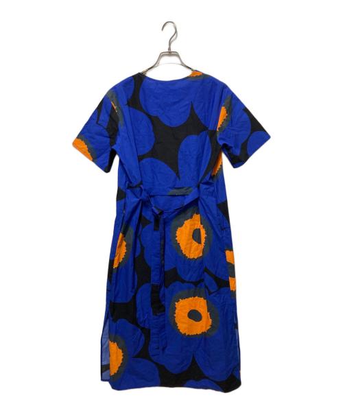 marimekko（マリメッコ）marimekko (マリメッコ) KEMUT UNIKKOワンピース ブルー×オレンジ サイズ:36の古着・服飾アイテム