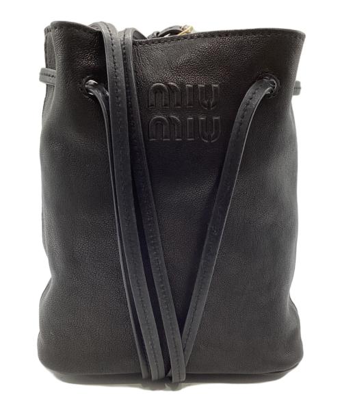 MIU MIU（ミュウミュウ）MIU MIU (ミュウミュウ) ナッパレザーミニバッグ ブラックの古着・服飾アイテム