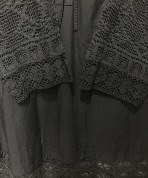 sara mallika（サラマリカ）sara mallika (サラマリカ) Geometric Lace Joint Dress ブラック サイズ:Sの古着・服飾アイテム