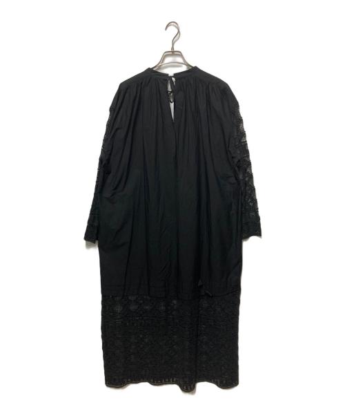 sara mallika（サラマリカ）sara mallika (サラマリカ) Geometric Lace Joint Dress ブラック サイズ:Sの古着・服飾アイテム