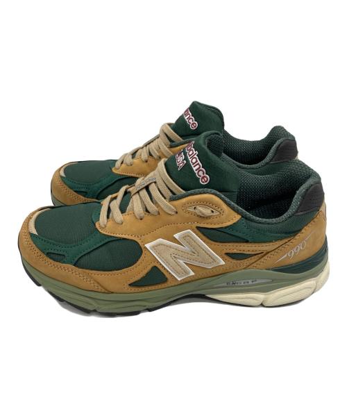 NEW BALANCE（ニューバランス）NEW BALANCE (ニューバランス) スニーカー ベージュ×グリーン サイズ:27の古着・服飾アイテム