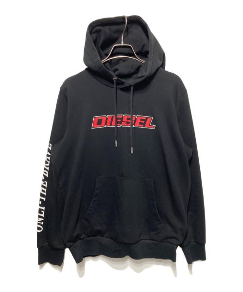 DIESEL（ディーゼル）DIESEL (ディーゼル) ロゴパーカー ブラック サイズ:Mの古着・服飾アイテム