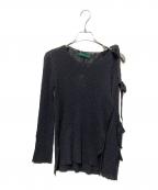 KOTONAコトナ）の古着「リボンリブニット」｜ブラック