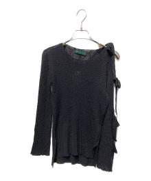 KOTONA（コトナ）の古着「リボンリブニット」｜ブラック