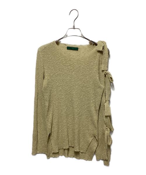 KOTONE（コトネ）KOTONE (コトネ) リボンリブニット ベージュ サイズ:freeの古着・服飾アイテム