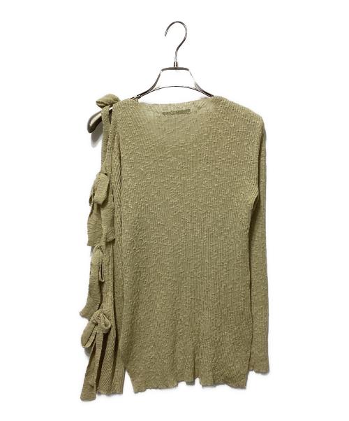 KOTONE（コトネ）KOTONE (コトネ) リボンリブニット ベージュ サイズ:freeの古着・服飾アイテム