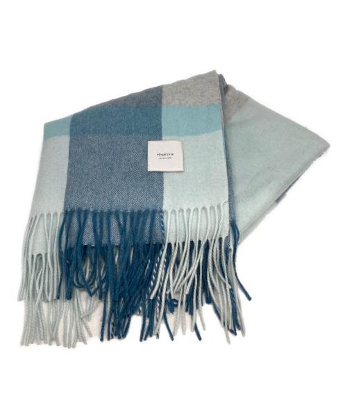 elegancese（エレガンセーゼ）elegancese (エレガンセーゼ) カシミヤマフラー ブルー×グレーの古着・服飾アイテム