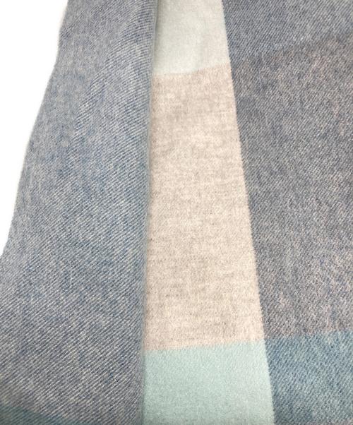 elegancese（エレガンセーゼ）elegancese (エレガンセーゼ) カシミヤマフラー ブルー×グレーの古着・服飾アイテム
