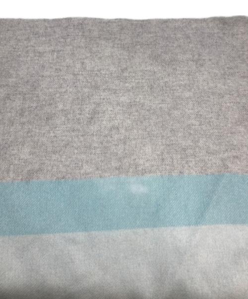 elegancese（エレガンセーゼ）elegancese (エレガンセーゼ) カシミヤマフラー ブルー×グレーの古着・服飾アイテム