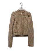 DRIES VAN NOTENドリスヴァンノッテン）の古着「Volca Plaid Wool Short Jacket」｜ベージュ
