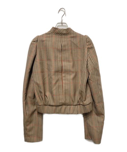 DRIES VAN NOTEN（ドリスヴァンノッテン）DRIES VAN NOTEN (ドリスヴァンノッテン) Volca Plaid Wool Short Jacket ベージュ サイズ:36の古着・服飾アイテム