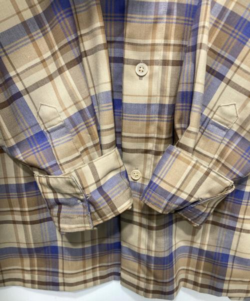 AURALEE（オーラリー）AURALEE (オーラリー) SUPER LIGHT WOOL CHECK SHIRTS ブラウン サイズ:4の古着・服飾アイテム