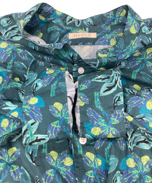 HEUGN（ユーゲン）HEUGN (ユーゲン) Rob for VELVET BAND COLLAR SHIRT グリーン サイズ:2の古着・服飾アイテム