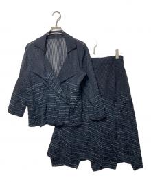 HaaT（ハート）の古着「シワ加工プリーツセットアップ」｜ネイビー