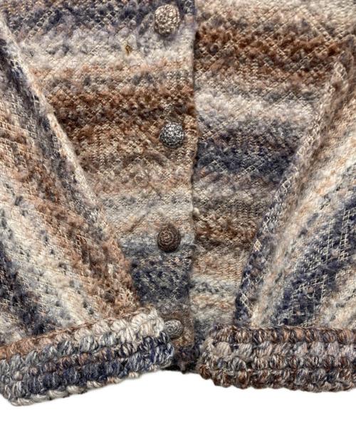 HaaT（ハート）HaaT (ハート) クルーネックカーディガン ネイビー×ブラウン サイズ:2の古着・服飾アイテム