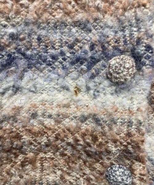 HaaT（ハート）HaaT (ハート) クルーネックカーディガン ネイビー×ブラウン サイズ:2の古着・服飾アイテム