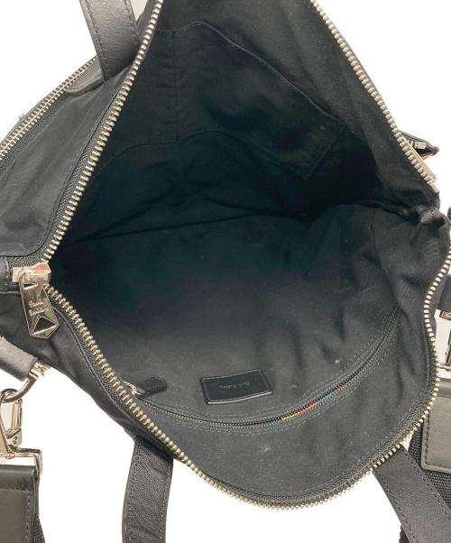 PAUL SMITH（ポールスミス）PAUL SMITH (ポールスミス) ナイロンブライトストライプトリム ヘルメットバッグ ブラックの古着・服飾アイテム