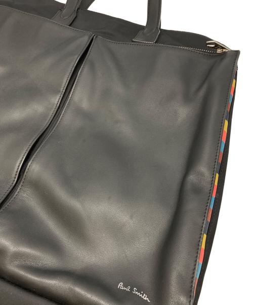 PAUL SMITH（ポールスミス）PAUL SMITH (ポールスミス) ナイロンブライトストライプトリム ヘルメットバッグ ブラックの古着・服飾アイテム