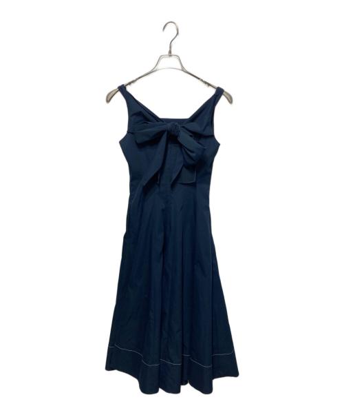 JENNE（ジェンヌ）JENNE (ジェンヌ) バックリボンリラックスワンピース ネイビー サイズ:Sの古着・服飾アイテム