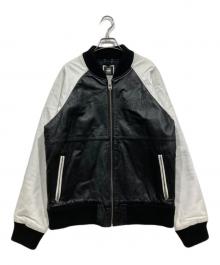 G-STAR RAW（ジースターロゥ）の古着「EWING LEATHER BASEBALL JACKET/スタジャン」｜ホワイト×ブラック
