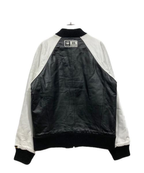 G-STAR RAW（ジースターロゥ）G-STAR RAW (ジースターロゥ) EWING LEATHER BASEBALL JACKET/スタジャン ホワイト×ブラック サイズ:XLの古着・服飾アイテム