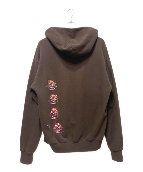 Travis Scott CACTUS JACK（トラヴィス・スコット カクタスジャック）Travis Scott CACTUS JACK (トラヴィス・スコット カクタスジャック) Utopia A2 Hooded パーカー ブラウン サイズ:Ｌの古着・服飾アイテム