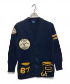 POLO RALPH LAURENポロ・ラルフローレン）の古着「ヴァーシティカーディガン」｜ネイビー
