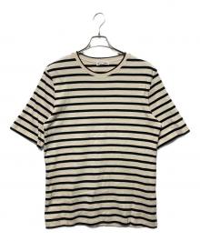 JIL SANDER+（ジルサンダープラス）の古着「ボーダーTシャツ」｜ブラック×アイボリー