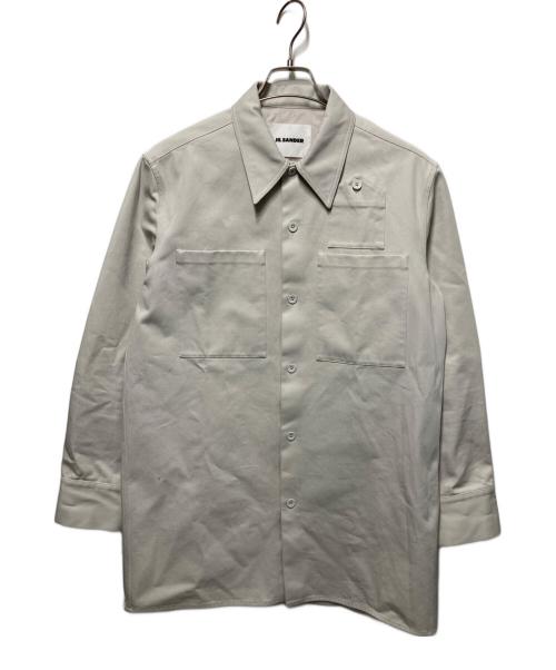 JIL SANDER（ジルサンダー）JIL SANDER (ジルサンダー) バージンウール ロング シャツ ベージュ サイズ:38の古着・服飾アイテム