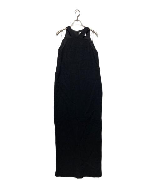 la peau de gem（ラポドゥジェム）la peau de gem (ラポドゥジェム) linen long one piece ブラック サイズ:freeの古着・服飾アイテム