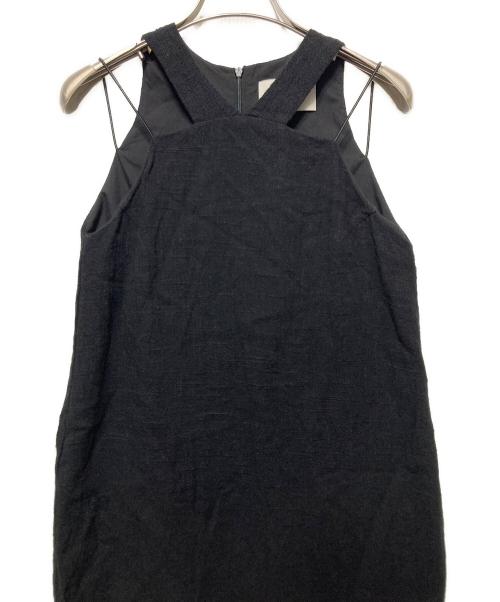 la peau de gem（ラポドゥジェム）la peau de gem (ラポドゥジェム) linen long one piece ブラック サイズ:freeの古着・服飾アイテム