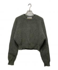 CristaSeya（クリスタセヤ）の古着「CAMEL RIBBED RAGLAN SWEATER」｜グリーン