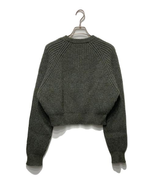 CristaSeya（クリスタセヤ）CristaSeya (クリスタセヤ) CAMEL RIBBED RAGLAN SWEATER グリーン サイズ:Ｍの古着・服飾アイテム