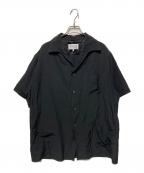 Maison Margielaメゾンマルジェラ）の古着「コットンリネンオープンカラーシャツ」｜ブラック