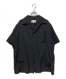Maison Margiela（メゾンマルジェラ）の古着「コットンリネンオープンカラーシャツ」｜ブラック