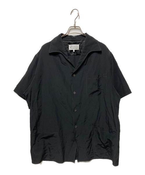 Maison Margiela（メゾンマルジェラ）Maison Margiela (メゾンマルジェラ) コットンリネンオープンカラーシャツ ブラック サイズ:52の古着・服飾アイテム