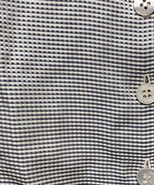 Salvatore Ferragamo（サルヴァトーレ フェラガモ）Salvatore Ferragamo (サルヴァトーレ フェラガモ) シルクシャツ グレー×ホワイト サイズ:42の古着・服飾アイテム