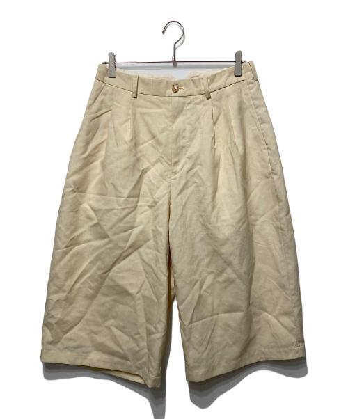 LES SIX（レ シス）LES SIX (レ シス) カスリワイドショートパンツ アイボリーの古着・服飾アイテム