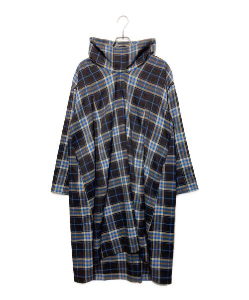 J.branche（ジェイブランシェ）J.branche (ジェイブランシェ) チェックワンピース ブルー×ブラウン サイズ:Ｍの古着・服飾アイテム