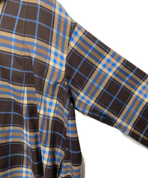 J.branche（ジェイブランシェ）J.branche (ジェイブランシェ) チェックワンピース ブルー×ブラウン サイズ:Ｍの古着・服飾アイテム