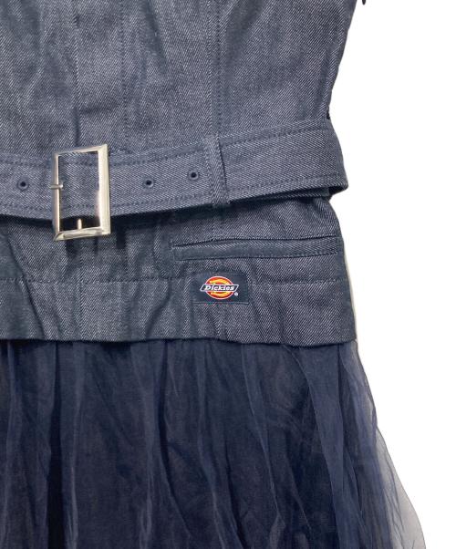 Dickies（ディッキーズ）Dickies (ディッキーズ) FRAY ID (フレイ アイディー) チュールコンビジャンパードレス インディゴの古着・服飾アイテム