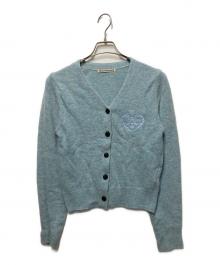 Mardi Mercredi（マルディメクルディ）の古着「RACCOON BLENDED CARDIGAN V NECK SPADE」｜スカイブルー