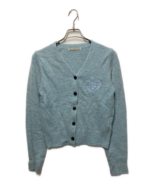 Mardi Mercredi（マルディメクルディ）Mardi Mercredi (マルディメクルディ) RACCOON BLENDED CARDIGAN V NECK SPADE スカイブルー サイズ:Freeの古着・服飾アイテム