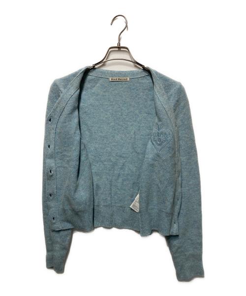 Mardi Mercredi（マルディメクルディ）Mardi Mercredi (マルディメクルディ) RACCOON BLENDED CARDIGAN V NECK SPADE スカイブルー サイズ:Freeの古着・服飾アイテム